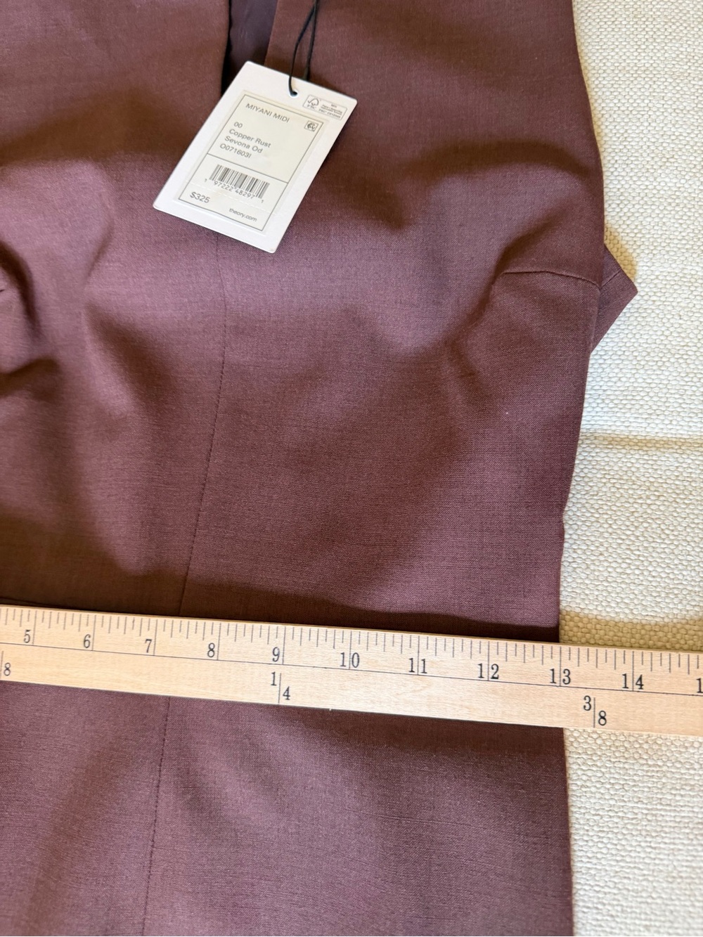 Theory Classic Sleeveless Notch-Neck Sheath Dress in Dark Brown/ Eggplant - Picture 8 of 10